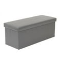 thumbnail image 1 of American Furniture Classics 43" Vinyl Foldable Tufted Storage Bench in Gun Gray, 1 of 9