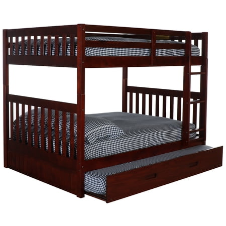 American Furniture Classics 78" Wood Full over Full Bunk Bed in Rich Merlot