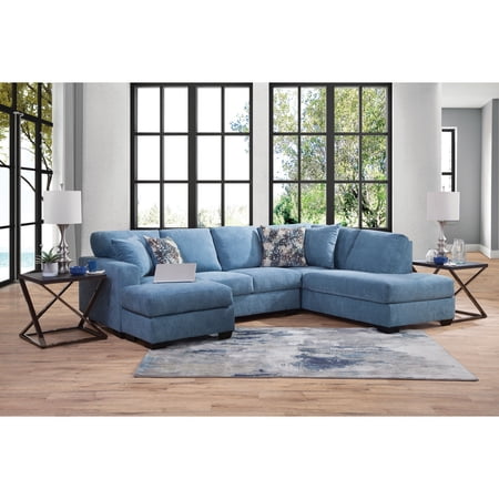 American Furniture Classics Bluebell U Shaped Sectional with 4 Throw Pillows