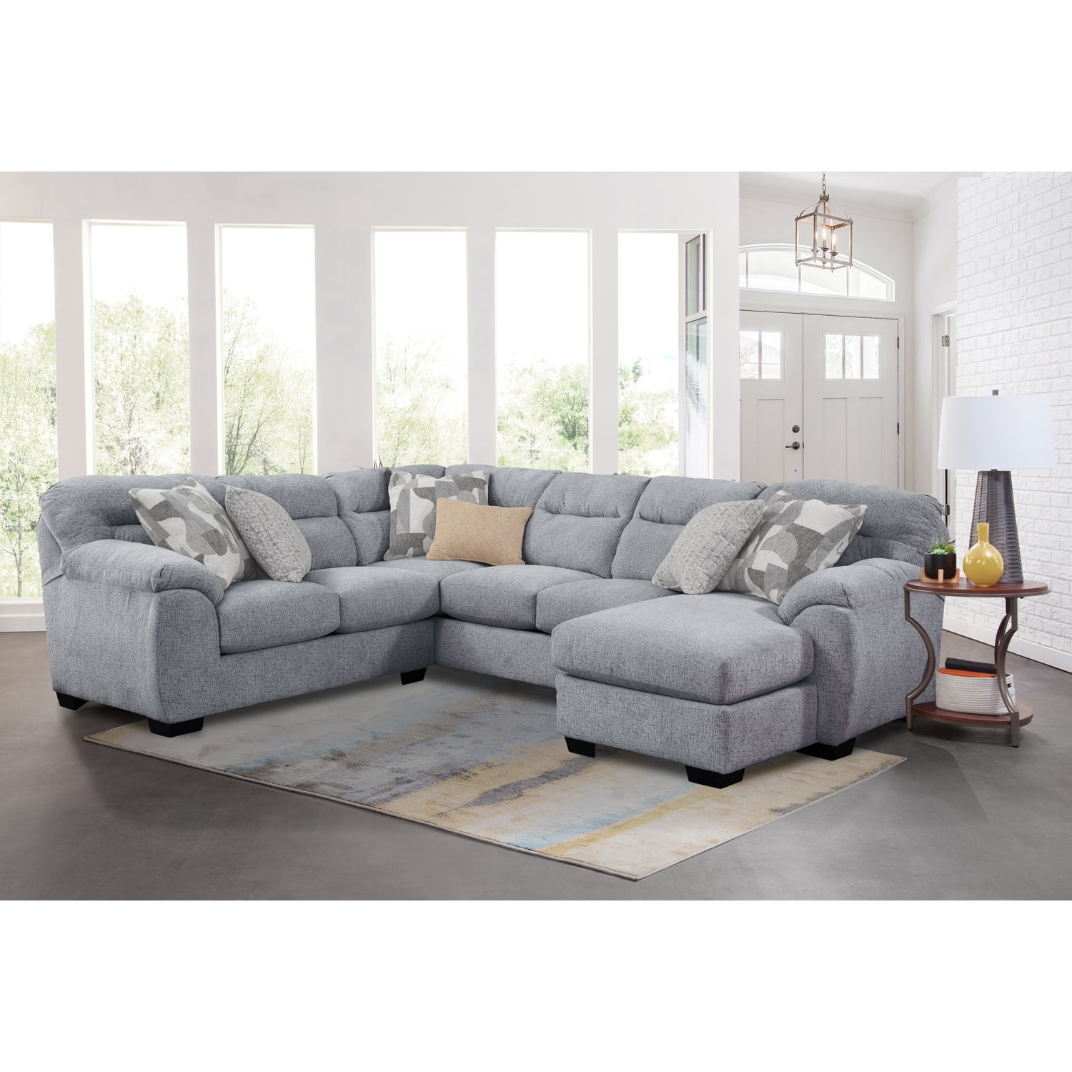 American Furniture Classics Cabral Slate U Shaped Sectional with 6 ...