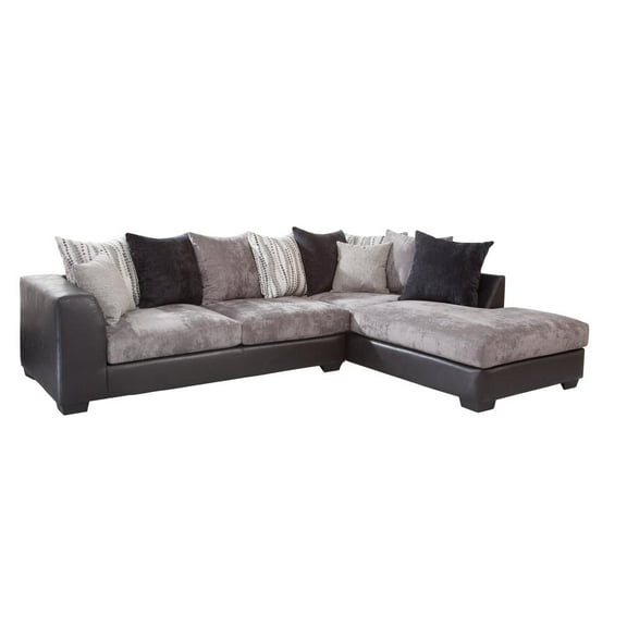 American Furniture Classics Casual Comfort Charcoal & Black L Shaped Sectional