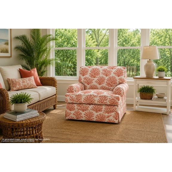 American Furniture Classics Coral Reef Multicolor Patterned Upholstered Accent Chair