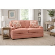 American Furniture Classics Daybreak Coral Upholstered Loveseat with Reversible Cushions