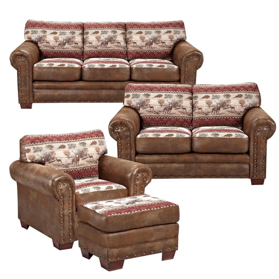American Furniture Classics Deer Valley Model 8500-50S Lodge Style 4-Piece Set with Sleeper