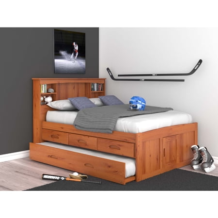 OS Home and Office Furniture 82121K3-22 Solid Pine Bed in Warm Honey
