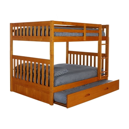 American Furniture Classics 78" Wood Full over Full Bunk Bed in Warm Honey Oak