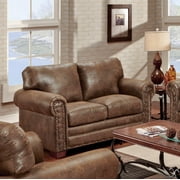 American Furniture Classics Microfiber Buckskin Loveseat in Brown