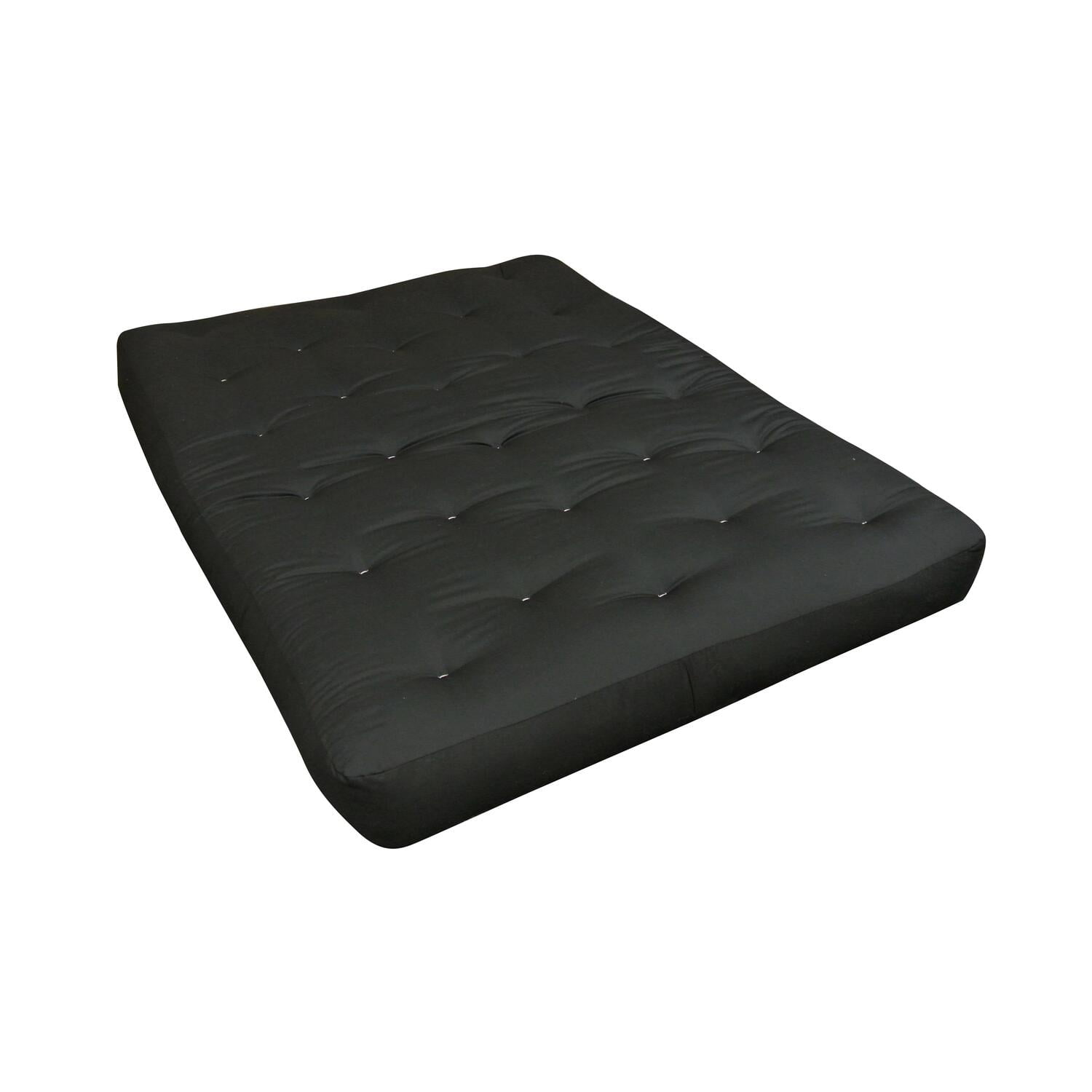 Full Black Cotton 8-Inch Futon Mattress Pad