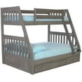 thumbnail image 1 of American Furniture Classics Model 3218-K3-KD Solid Pine Twin/Full Bunk Bed with Three Drawers in Charcoal Gray, 1 of 7