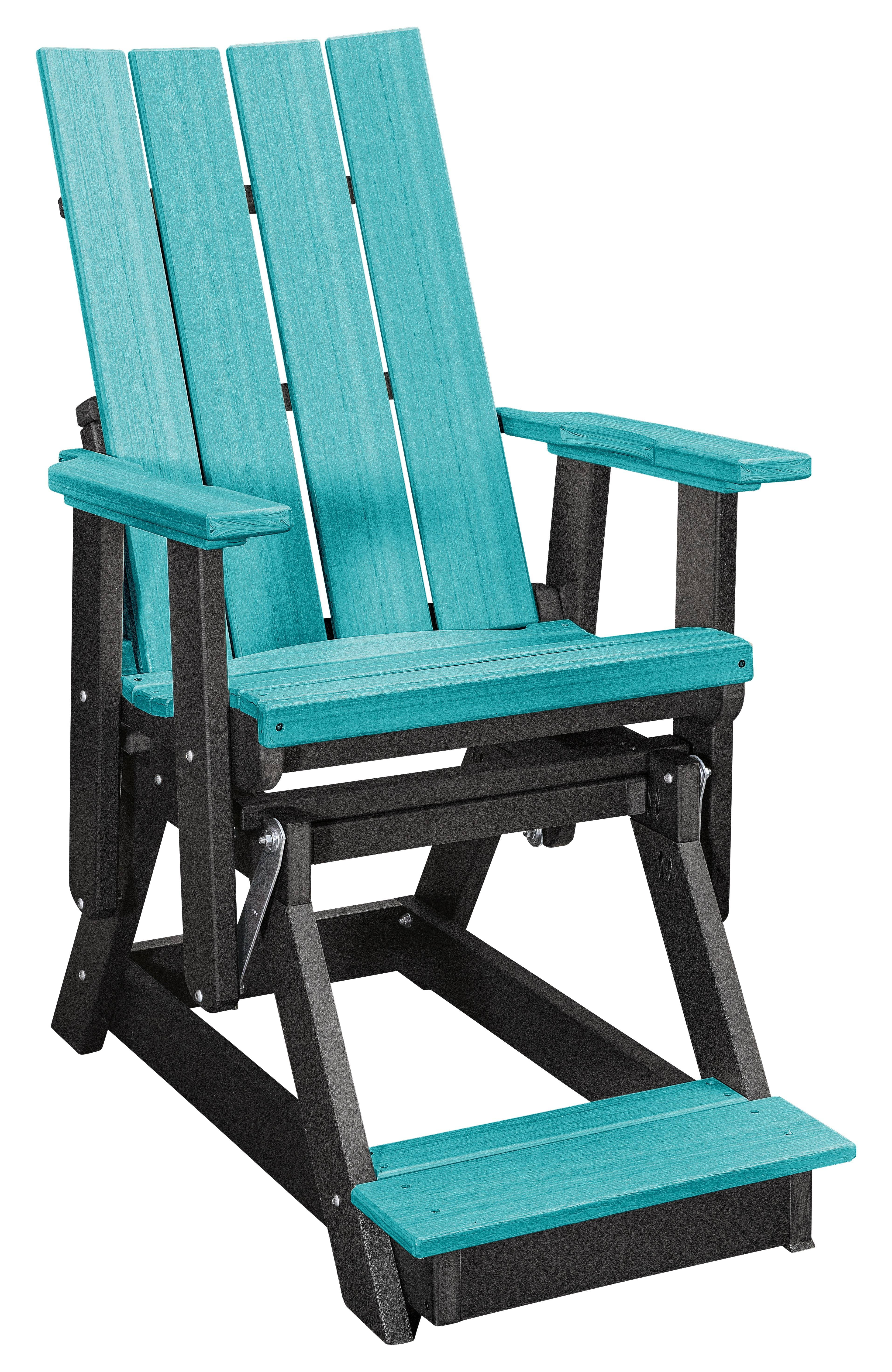 American Furniture Classics Model 416ARB Brandon Balcony Glider in Aruba Blue on a Black Base