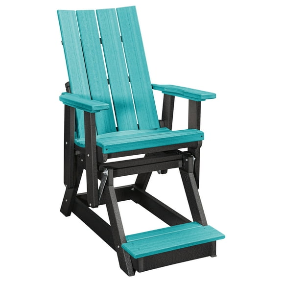 American Furniture Classics Model 416ARB Brandon Balcony Glider in Aruba Blue on a Black Base