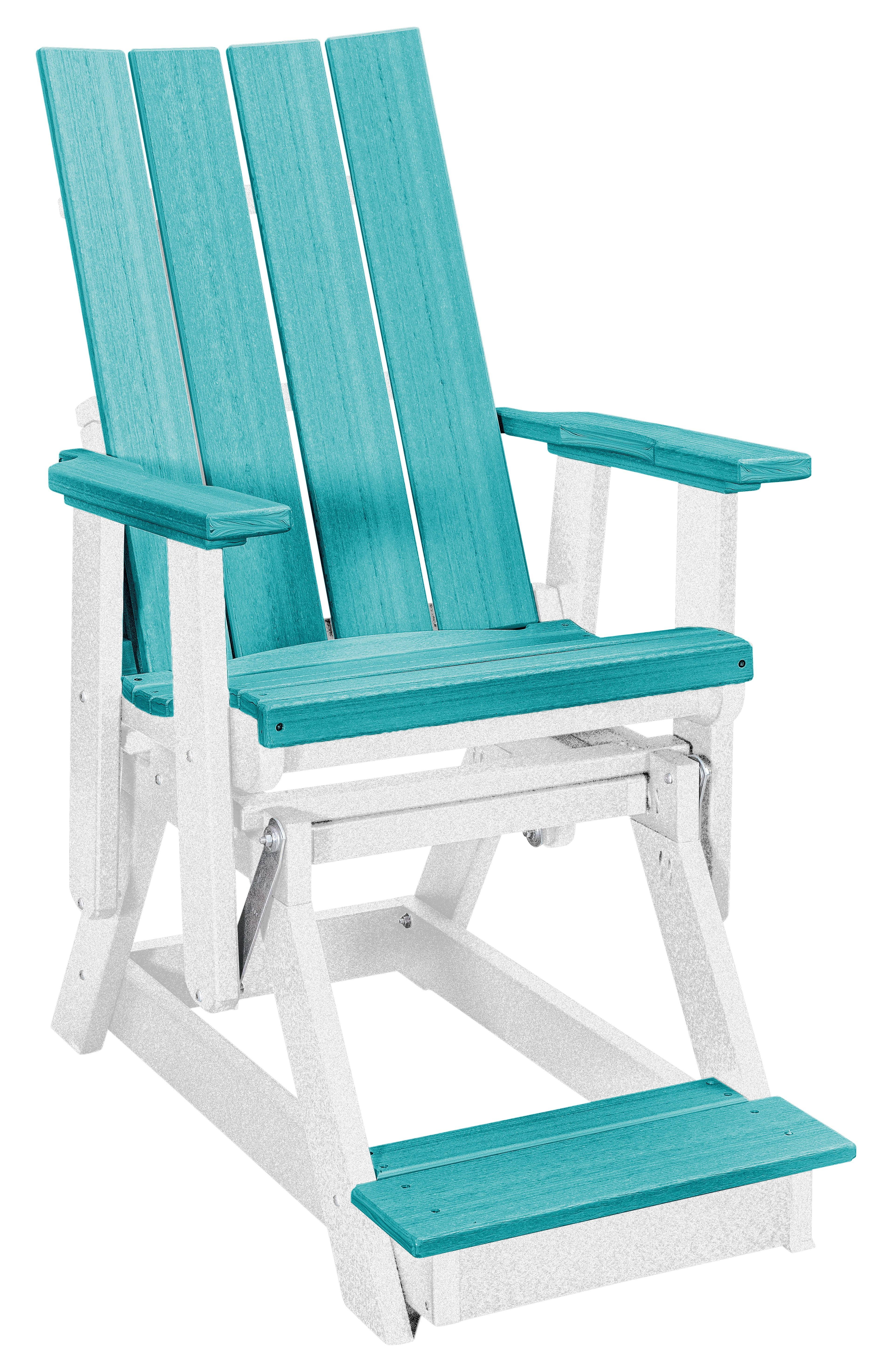American Furniture Classics Model 416ARW Brandon Balcony Glider in Aruba Blue on a White Base