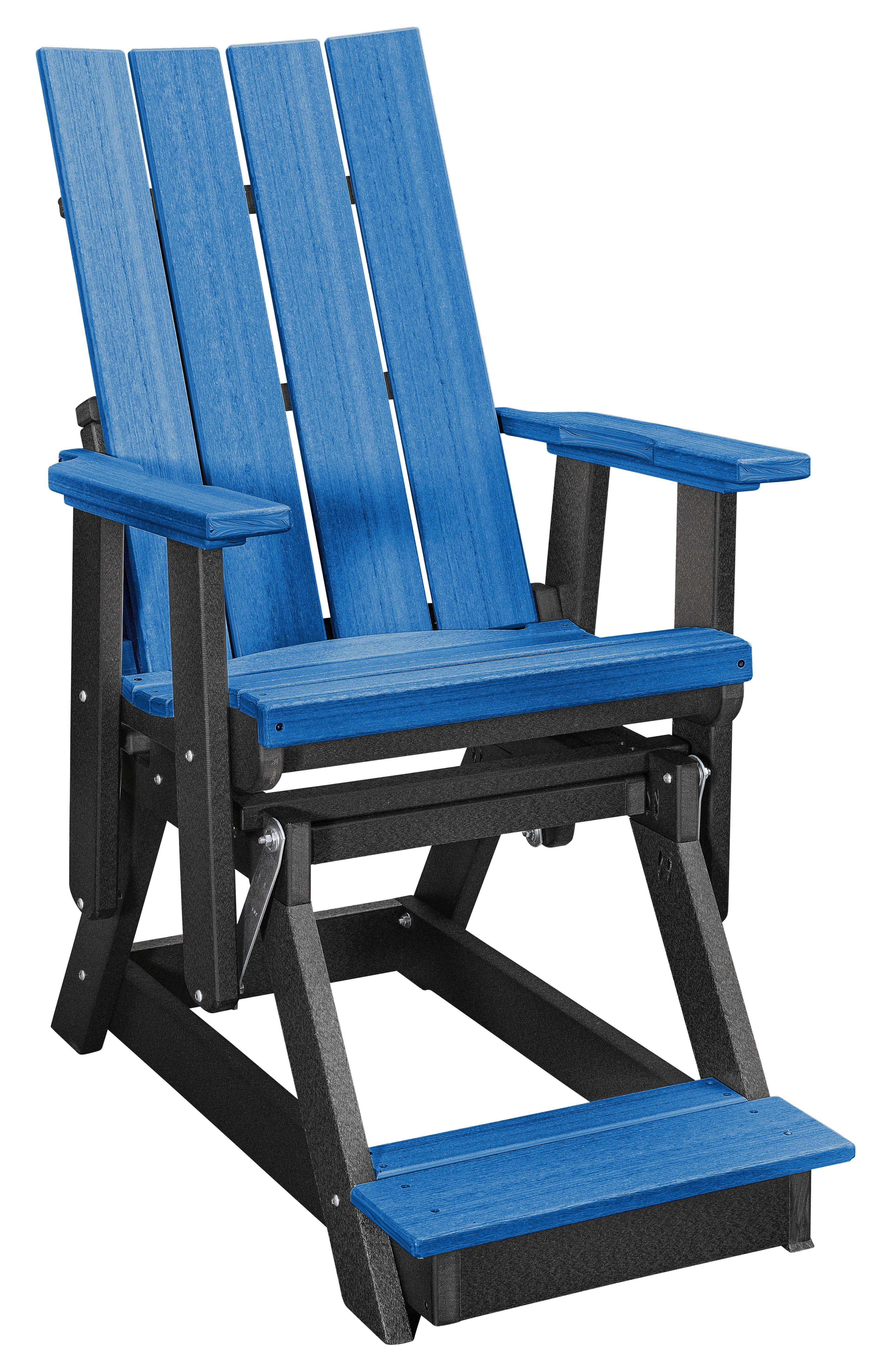 American Furniture Classics Model 416BBK Brandon Balcony Glider in Blue on a Black Base