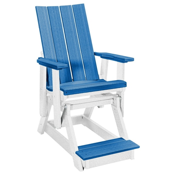 American Furniture Classics Model 416BW Brandon Balcony Glider in Blue on a White Base