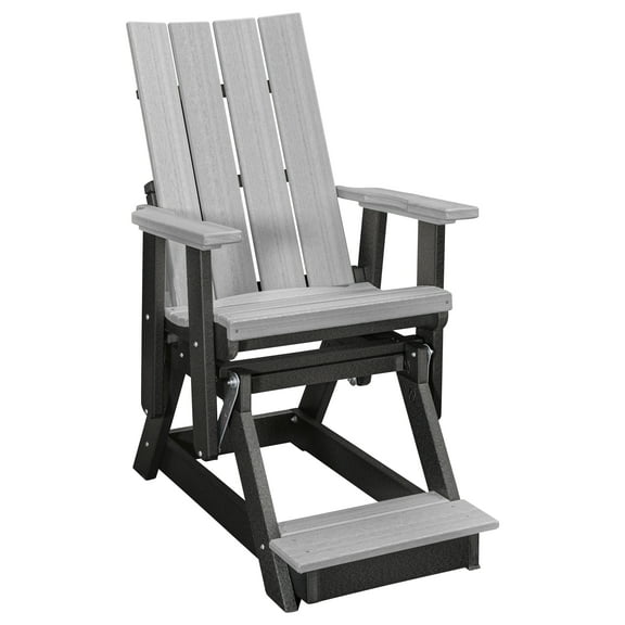 American Furniture Classics Model 416LGB Brandon Balcony Glider in Light Grey on a Black Base