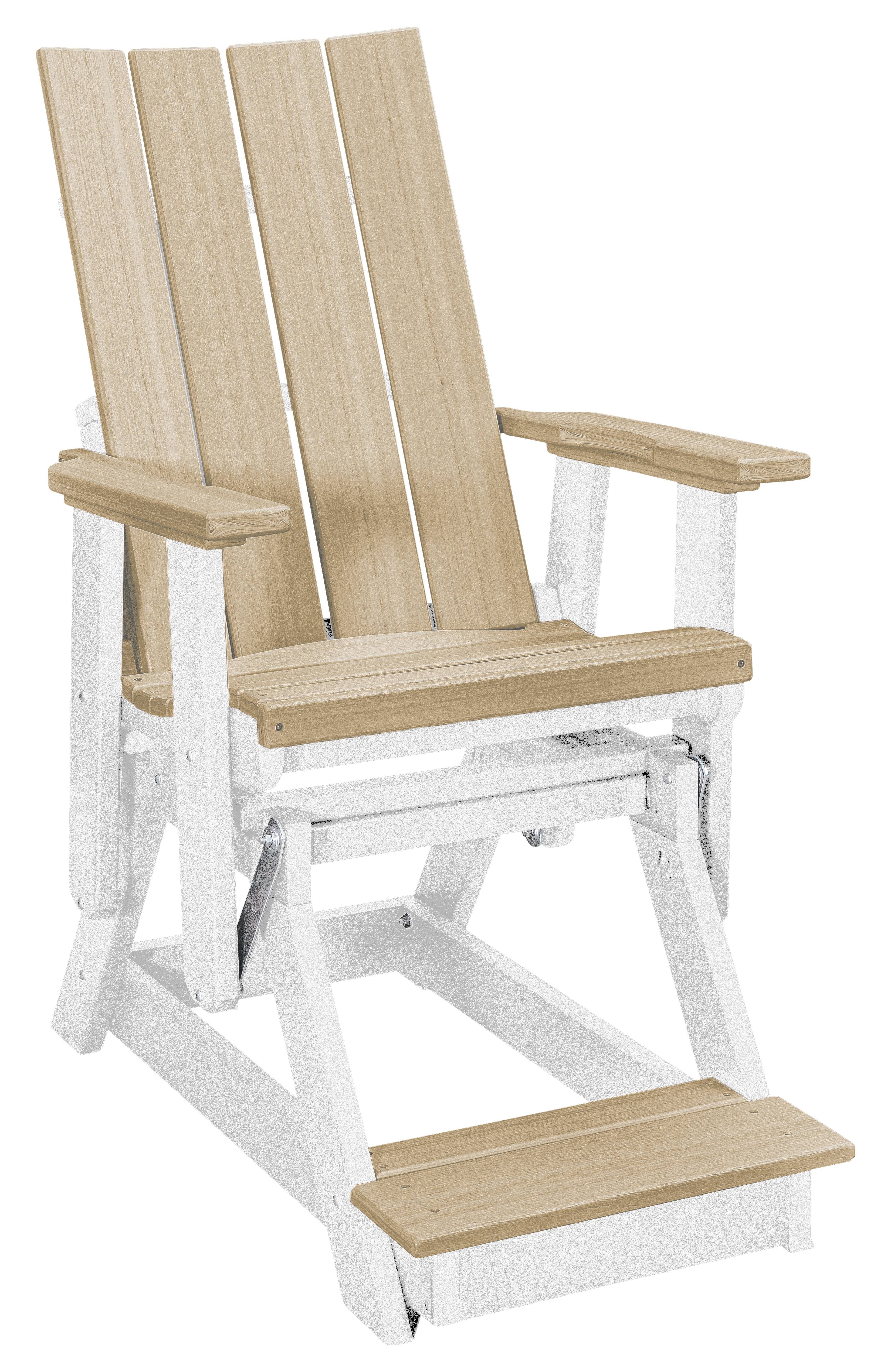 American Furniture Classics Model 416WWWT Brandon Balcony Glider in Weatherwood on a White Base
