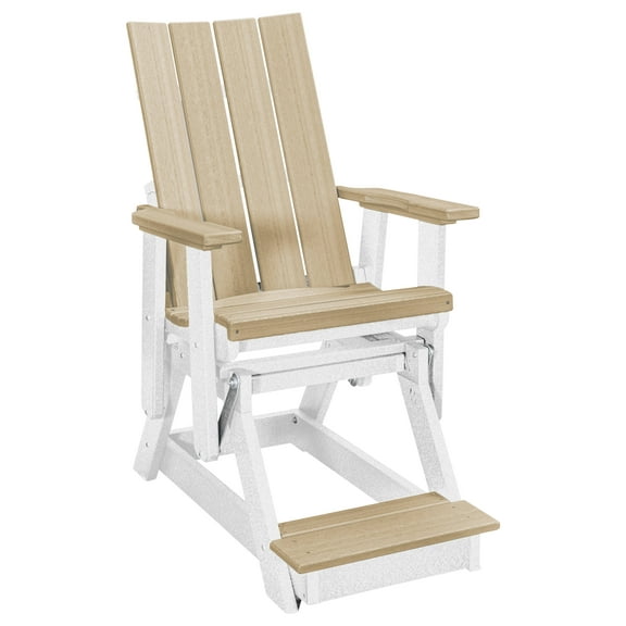 American Furniture Classics Model 416WWWT Brandon Balcony Glider in Weatherwood on a White Base