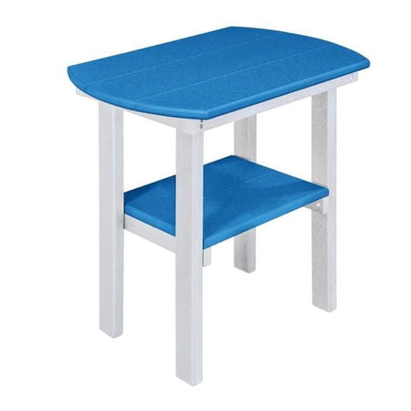American Furniture Classics Model 525BW Oval End Table in Blue with a White Base