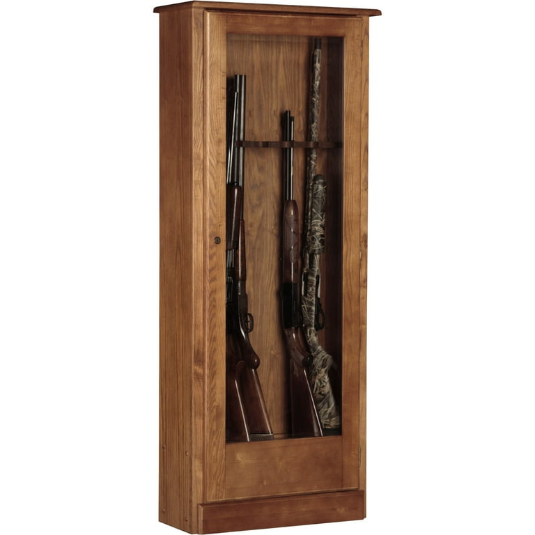 6-Gun Key Lock Wood Gun Concealment Bench, Medium Brown 6-Gun Key Lock Wood Gun Concealment Bench, Medium Brown
