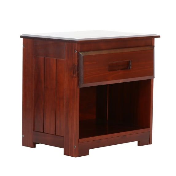 American Furniture Classics 23" 1-drawer Pine Wood Night Stand in Rich Merlot