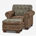 thumbnail image 1 of American Furniture Classics Model 8501-00-90 Deer Teal Tapestry Lodge Arm Chair with Matching Ottoman, 1 of 5