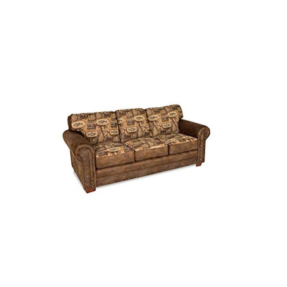 American Furniture Classics, Model 8503-80, River Bend Sofa featuring Fishing Tapestry Motif