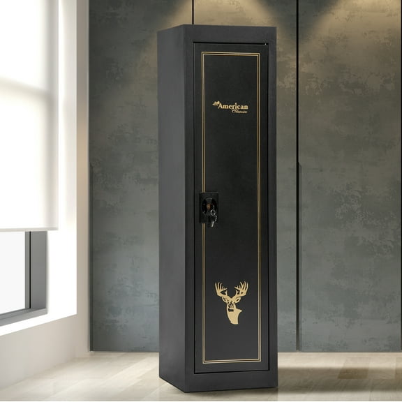 American Furniture Classics Model 901 5 Gun Safe Cabinet, Black