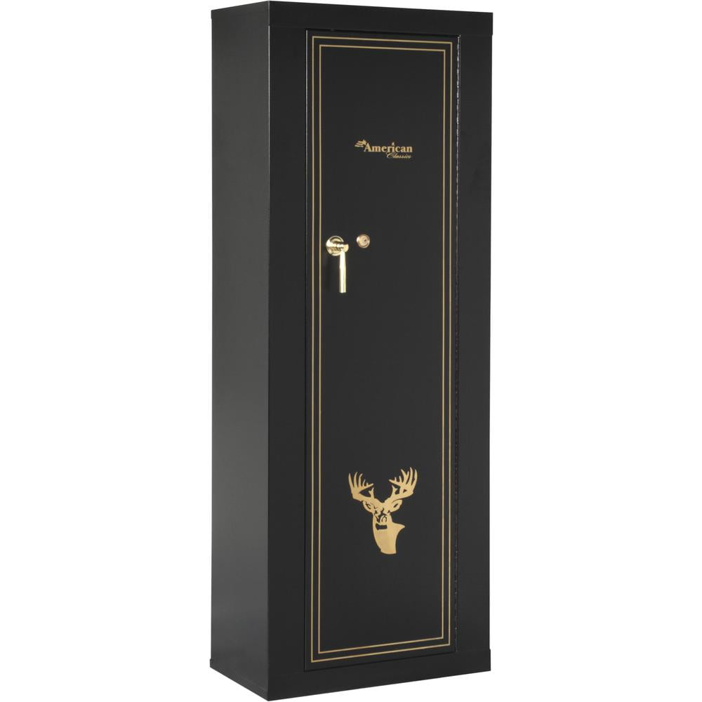 Black Steel 10-Gun Keyed Lockable Security Cabinet
