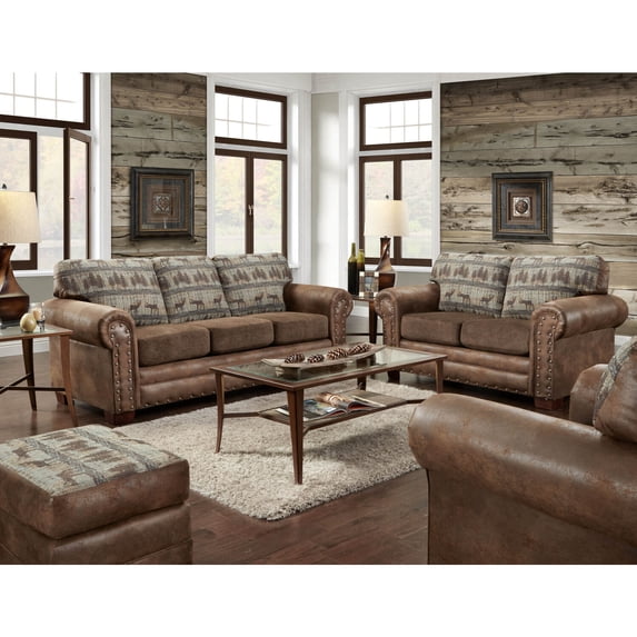 American Furniture Classics 4-Piece Sofa Set-Style:Deer Teal Valley Tapestry