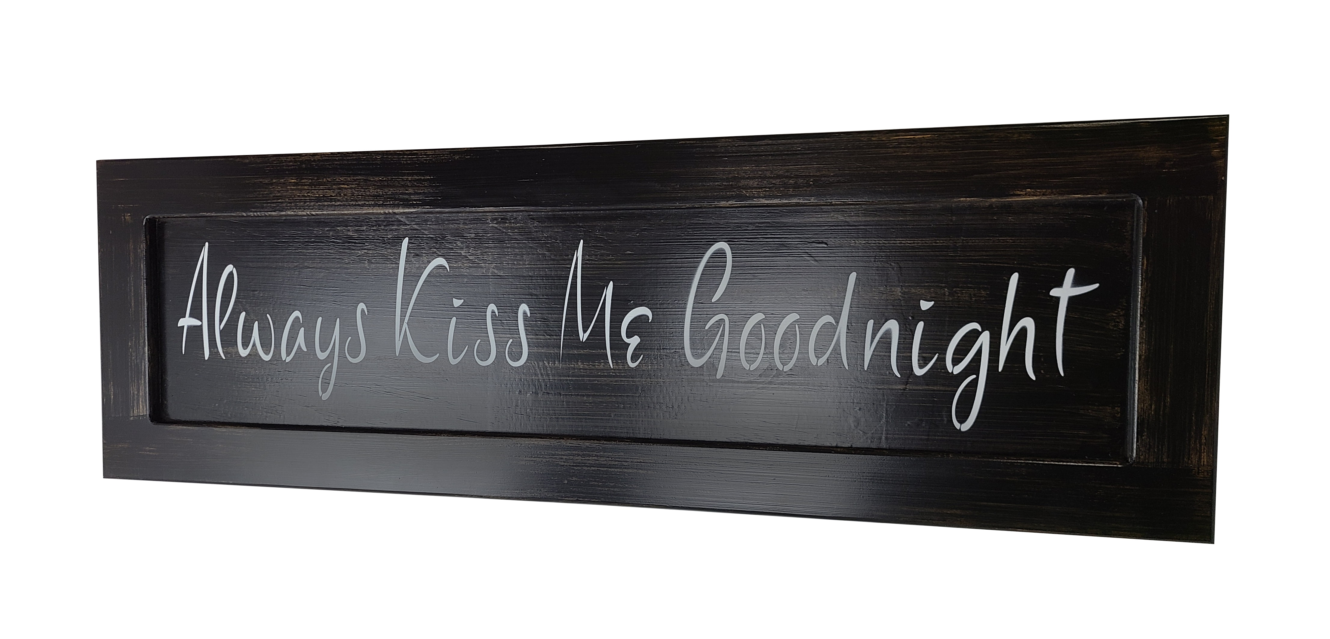 Black Distressed Wood Wall Decor with Hidden Gun Compartment
