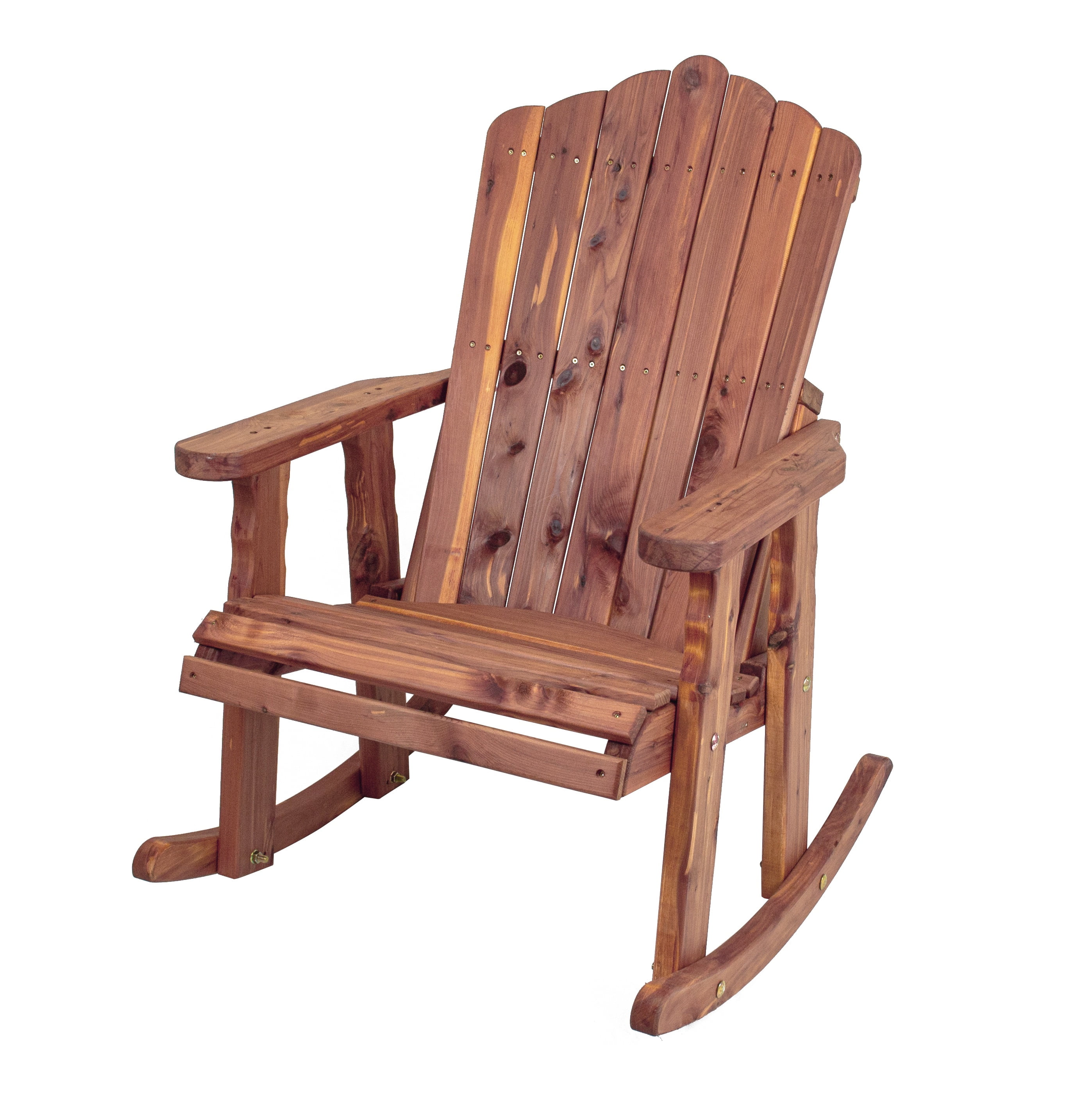 Natural Cedar Adirondack Rocking Chair with Armrests