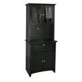 thumbnail image 1 of American Furniture Classics OS Home and Office Model 25604, 70.25 inch High Wooden Buffet and Hutch with Framed Glass Doors and Drawer Finshed  in Black, 1 of 10