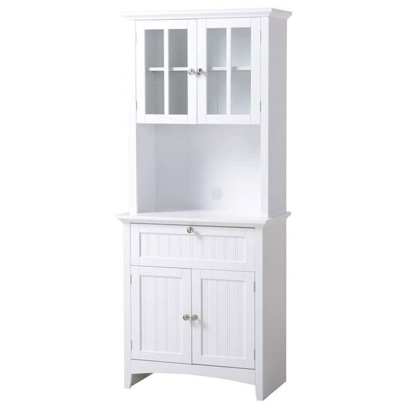 American Furniture Classics OS Home & Office Wooden Buffet and Hutch, White
