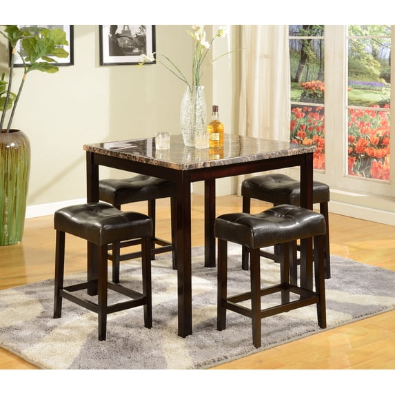 American Furniture Classics OS Home and Office Model 2773 Counter Height Table with Four Padded Stools