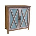 thumbnail image 1 of OS Home and Office Furniture Model 75138 Rustic, Weathered, Metal Corrugated Two Door Storage Cabinet with Three Shelves, 1 of 8