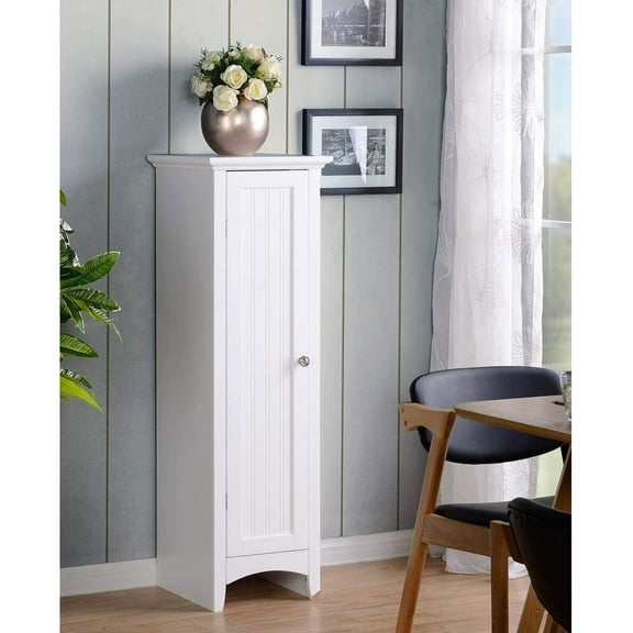 American Furniture Classics One Door Storage Kitchen Pantry Cabinet, White