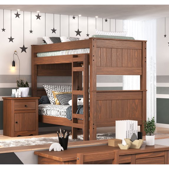 American Furniture Classics Pine Crafter Stackable Twin/Twin Bunk Bed in Mah