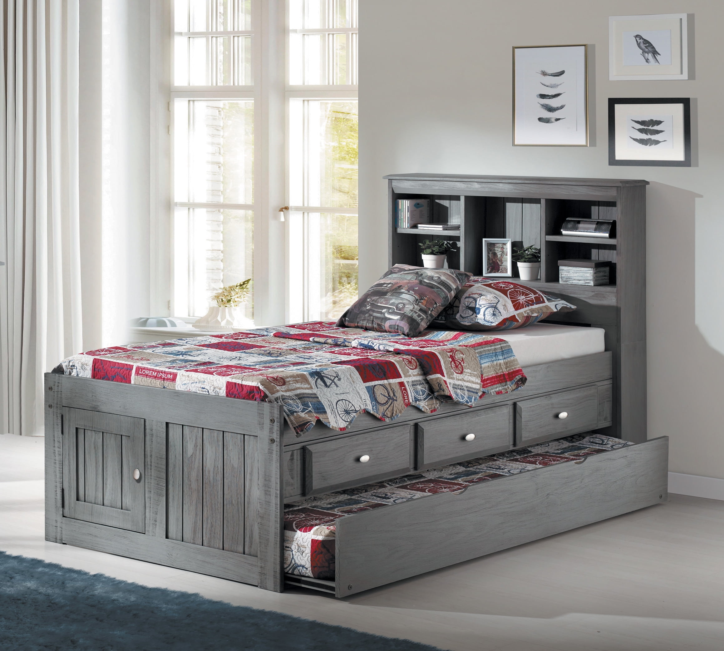 American furniture classics solid pine captains bookcase on sale bed with twin trundle and 3 drawers