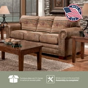 American Furniture Classics Traditional Microfiber Wild Horses Sofa in Brown