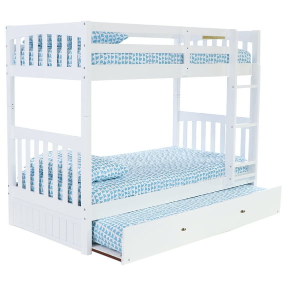 American Furniture Classics Twin over Full Bunk Bed with Roll out Twin Trundle bed