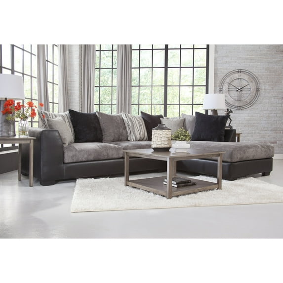 American Furniture L Shaped Sectional Sofa with 8 Back Pillows and 2 Accent Pillows