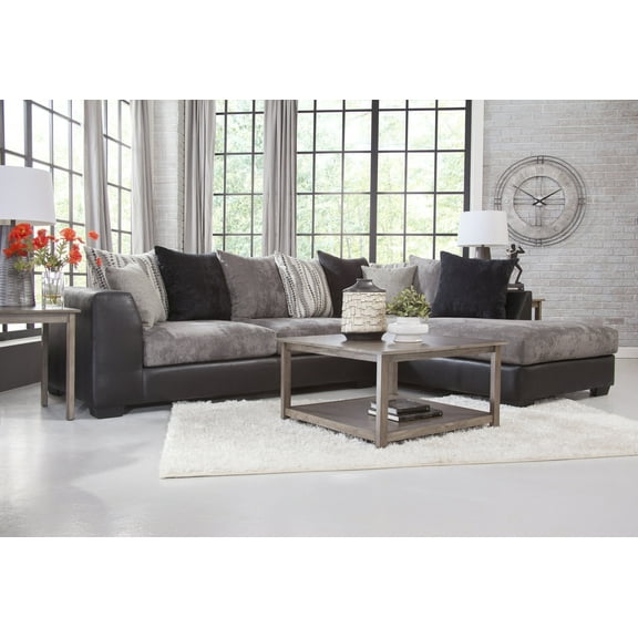 American Furniture L Shaped Sectional Sofa with 8 Back Pillows and 2 Accent Pillows