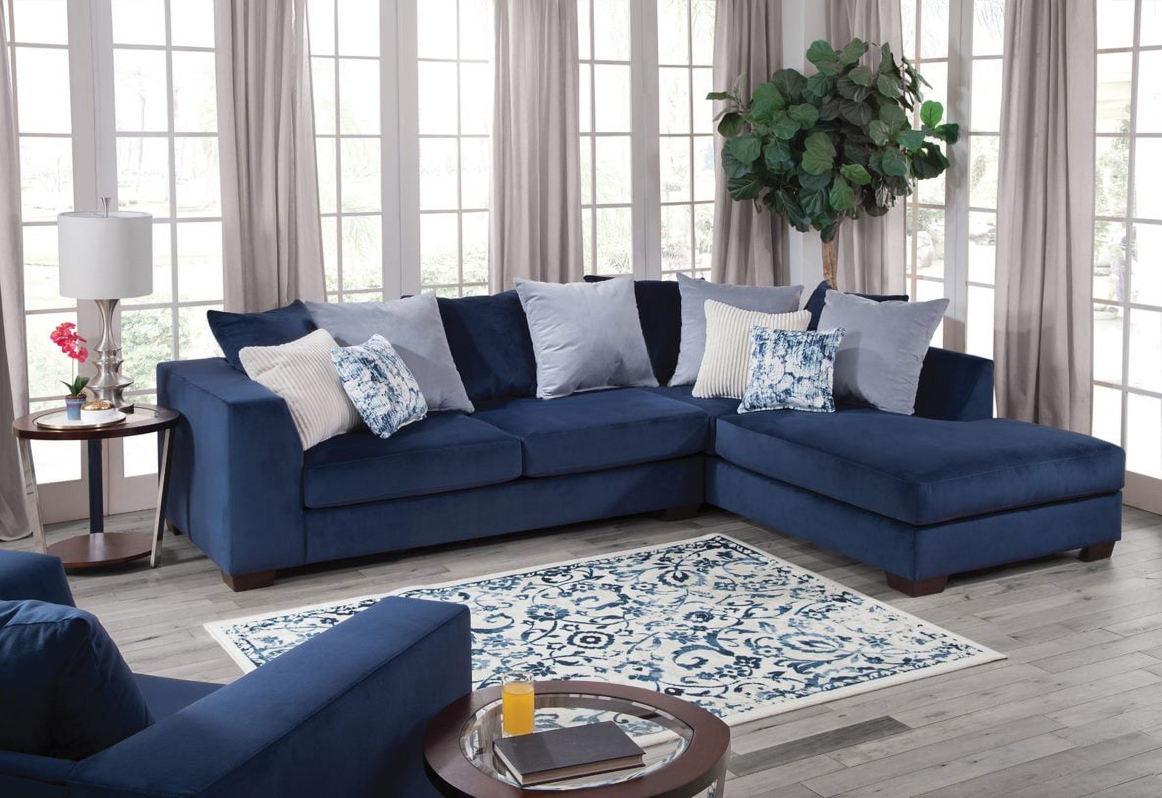 American Furniture L Shaped Sectional Sofa with 8 Back Pillows and 4 Accent Pillows