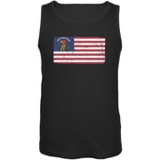 American Gadsden Flag Distressed Black Adult Tank Top - Medium