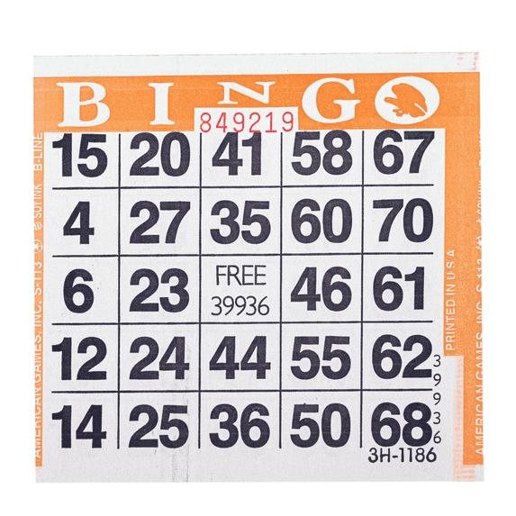 Novelty House, Bingo Paper Game Cards, 1 card, 500 sheets, Orange ...