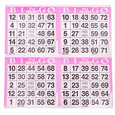 American Games Bingo Paper Game Cards - 4 cards - Purple - 750 cards per pack, Made in USA