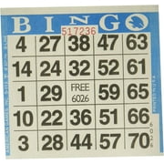 American Games Blue Bingo Paper Disposable Cards, 4" x 4", 500 Sheets