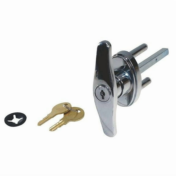 American Garage Door Supply Keyed T Handle,Chrome,5/16 x 4-1/4 In LKTH51612