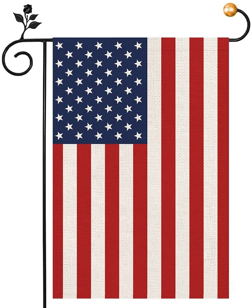American Garden Flag USA United States Garden Flags Burlap American 4th of July Double Sidedes