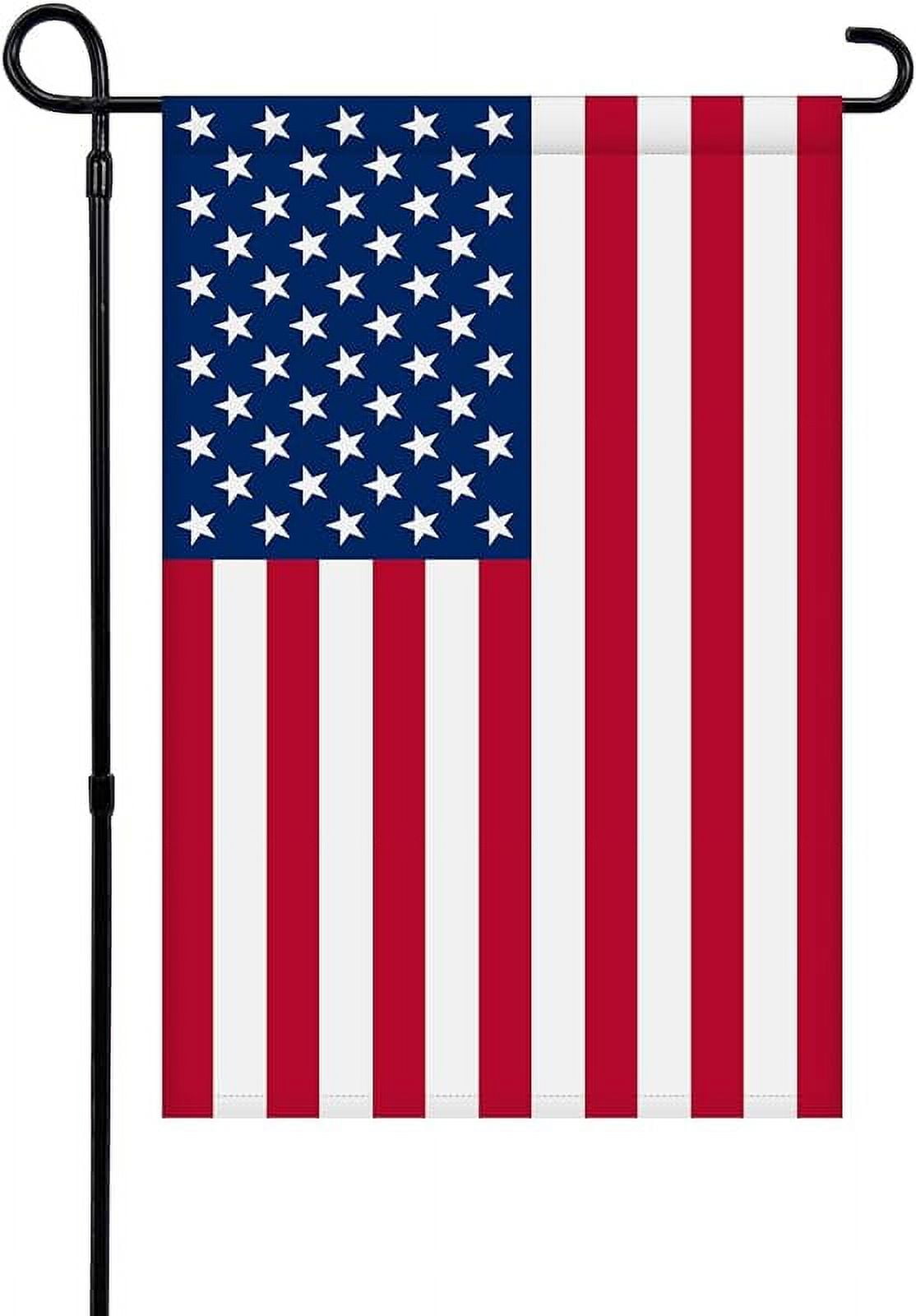 Patriotic American Flag Burlap Garden Banner 12 x 18 Inches